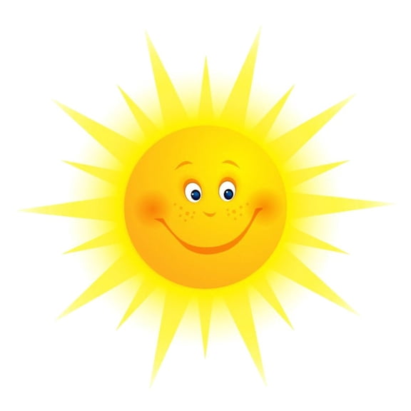 Smiling Sun Wall Sticker Yellow Sun Decal Wallpaper for Kindergarten Kids Room Decor-yellow-