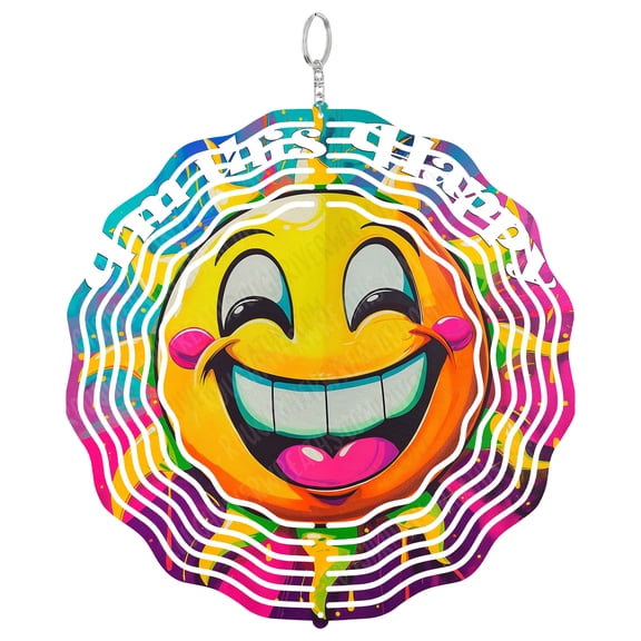 Smiling Sun Wind Spinner Metal Outdoor Decor Pop Art Multicolor