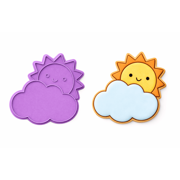 Smiling Sunshine Cloud Cookie Cutter & Stamp