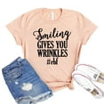 thumbnail image 1 of Smiling T-shirt Women's Wrinkle Shirt Rbf Tshirt Resting Bitch Face Tee Sarcastic Shirts Gift For Friend, 1 of 3