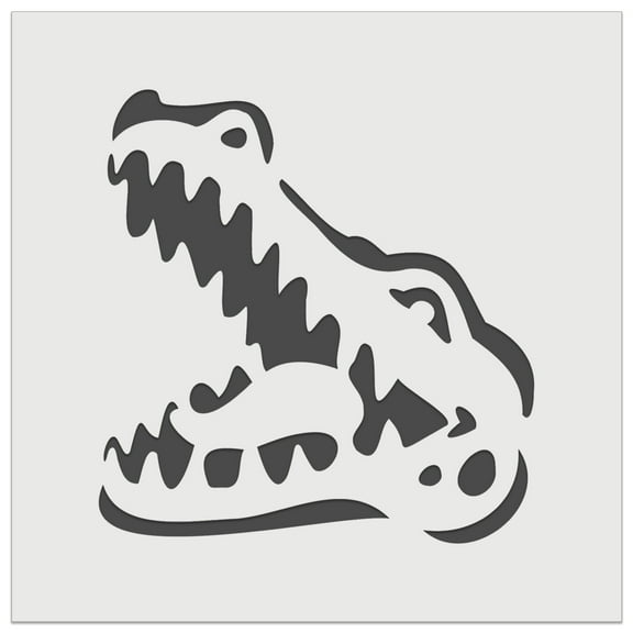 Smiling Toothy Crocodile Alligator Chomp DIY Cookie Wall Craft Stencil - 3.5 Inch