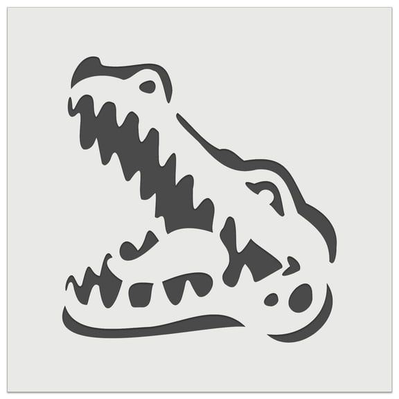 Smiling Toothy Crocodile Alligator Chomp DIY Cookie Wall Craft Stencil - 9.0 Inch