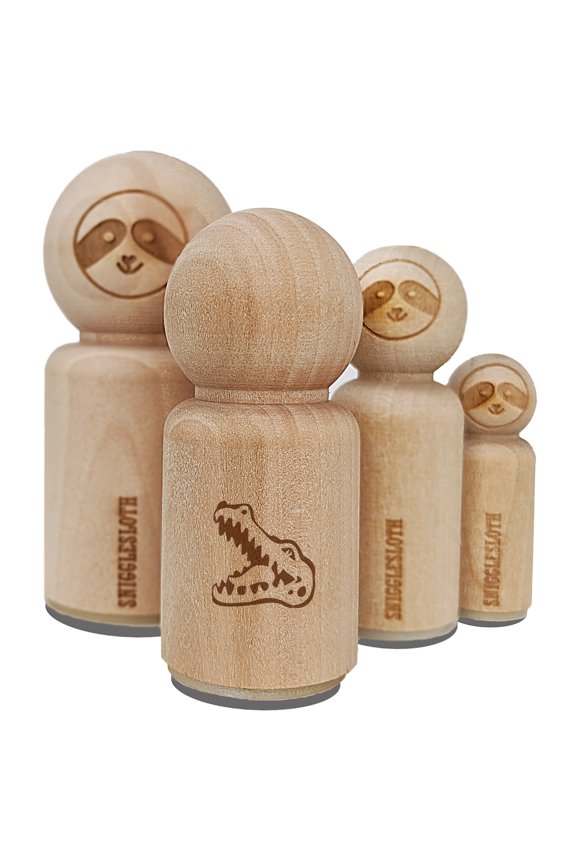 Smiling Toothy Crocodile Alligator Chomp Rubber Stamp for Scrapbooking Crafting Stamping - Small 3/4 Inch