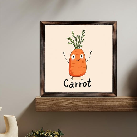 Smiling Veggie Art Wooden Sign Wall Plaque - Vintage Art Decoration, Wall Decoration - Ideal Gift For Home Decoration, Living Room, Bathroom, Bedroom, Garden, Dining, Bar, Cafe, Festival Party Deco