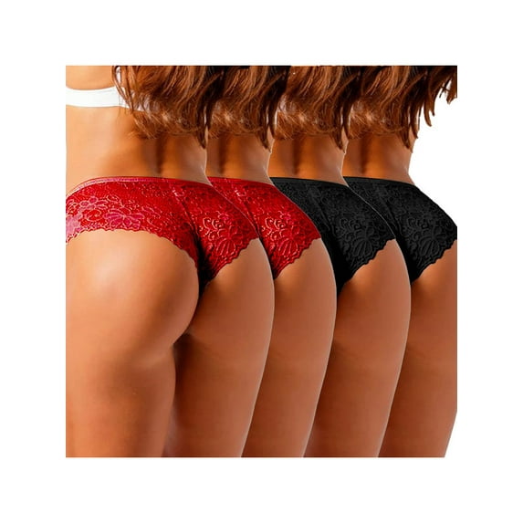 Smilkoo 4 Pack Underwear Sexy Lace Soft Panties