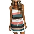 thumbnail image 1 of Smilkoo Contrast Dress Women Spaghetti Striped Casual Dress, 1 of 4
