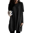 thumbnail image 1 of Smilkoo Women Size S-5XL Top Ribbed Cuffs Patch Pockets Solid Color Long Sleeve Loose Casual Blouse T-Shirt, 1 of 2