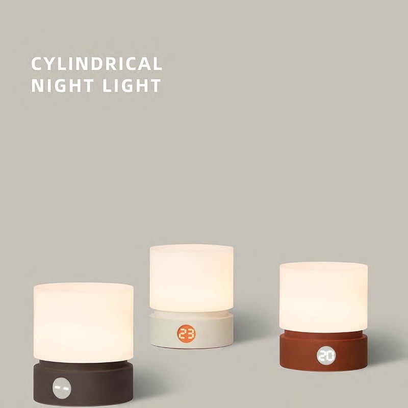 Smilodon Night Light with Timer,  White, Small Bedside Light, for Kids, Baby Night Light, Dimmable, Battery, Rechargeable