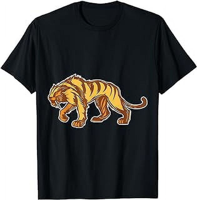 Smilodon Prehistoric Saber-Tooth Tiger Mountain Sabertooth T-Shirt ...