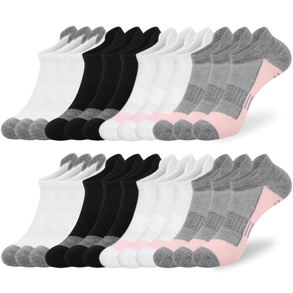 Smilooen 12 Pairs Womens Ankle Socks Colorful Comfort Soft Lightweight Sports Athletic Socks
