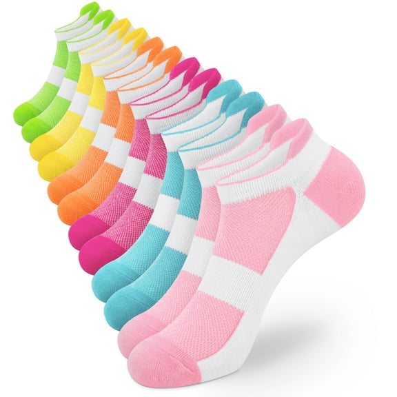Smilooen 12 Pairs Womens Ankle Socks Colorful Comfort Soft Lightweight Sports Athletic Socks