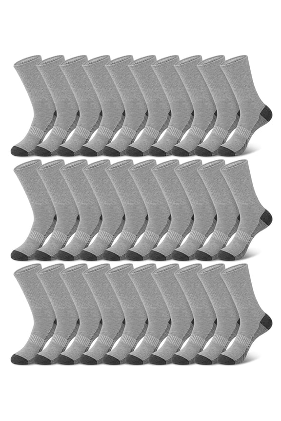 15 Pairs Athletic Socks Breathable Crew Moisture Wicking Sport Running Socks for Men Size 6-12