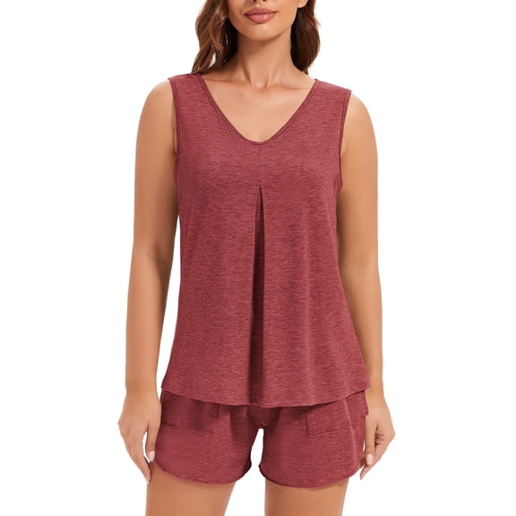Loritta Secret Women Pajamas 2 Piece Set Soft V Neck Casual Lounge Short PJ Sets Sleepwear for Women with Pockets,S-2XL