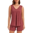 thumbnail image 1 of Loritta Secret Women Pajamas 2 Piece Set Soft V Neck Casual Lounge Short PJ Sets Sleepwear for Women with Pockets,S-2XL, 1 of 7