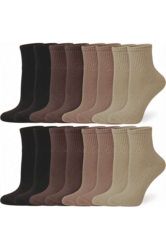8 Pack Womens Mid Crew Socks Casual Ankle High Running Athletic Socks for Women,Size 5-9
