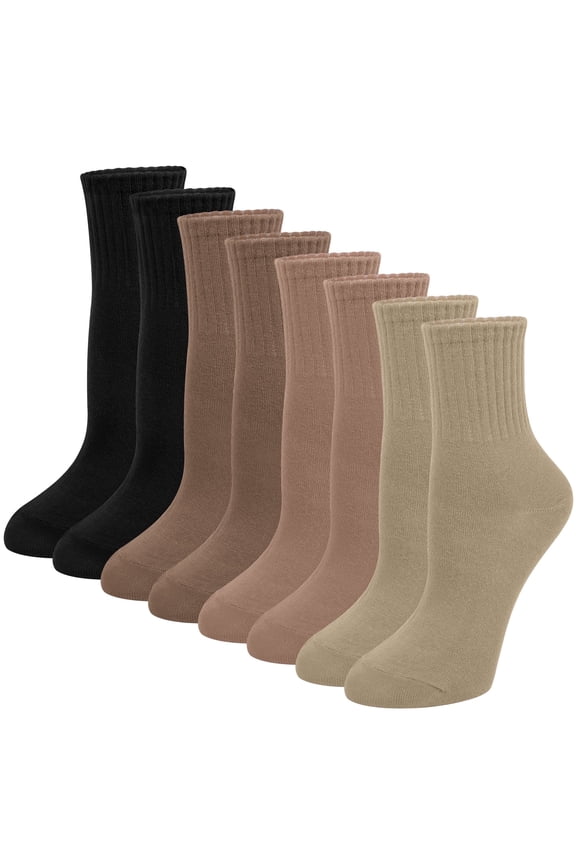 8 Pack Womens Mid Crew Socks Casual Ankle High Running Athletic Socks for Women,Size 5-9
