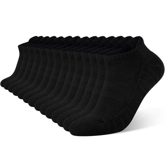 Smilooen Athletic Ankle Mens Socks Cushioned Low Cut Socks for Men Black Ankle Socks Value Pack 14 Pairs