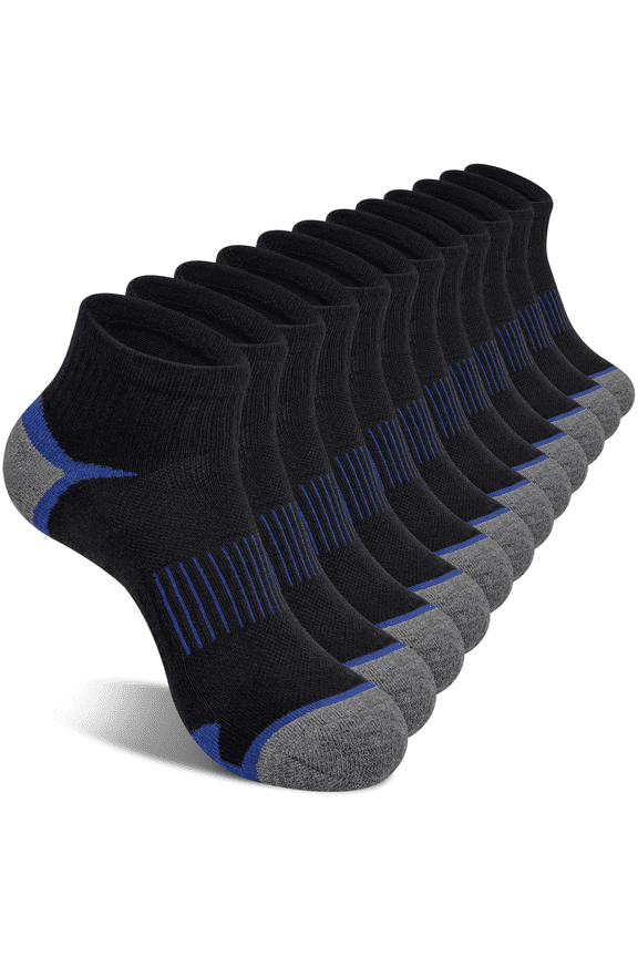 6 Pairs Mens Socks Running Ankle Socks Low Cut Cushioned Breathable Athletic Socks for Men