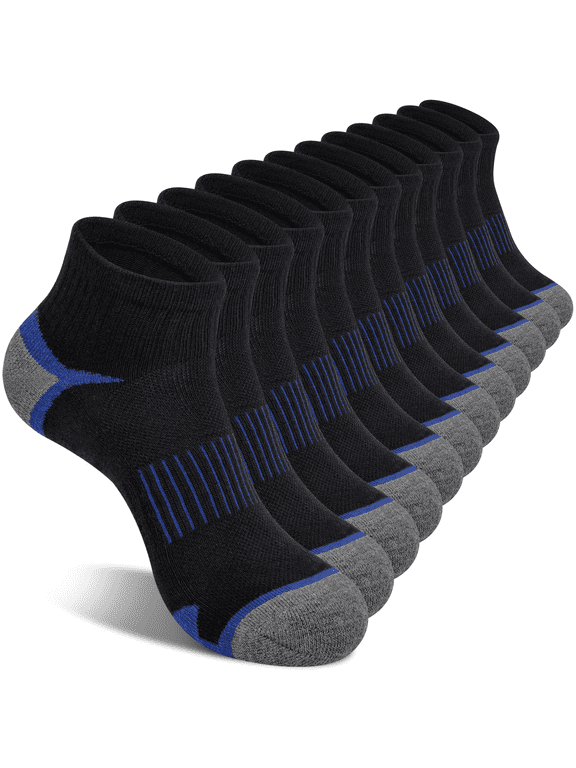 6 Pairs Mens Socks Running Ankle Socks Low Cut Cushioned Breathable Athletic Socks for Men