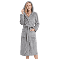 thumbnail image 1 of Loritta Secret Robes for Women, Long Length Hooded Soft Fleece Bathrobe Winter Plush Sleepwear Womens Robes with Pockets & Waist Belt, 1 of 7