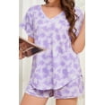 thumbnail image 1 of Loritta Secret Tie Dye Womens Pajama Sets Short Sleeve 2 Piece PJ Sets Women Summer Loungewear with Pockets, S-2XL, 1 of 7