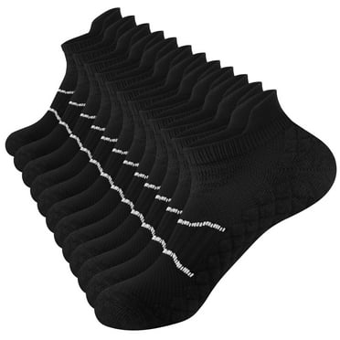 Smilooen Ankle Socks for Women Low Cut Athletic Running Breathable Cushioned Black Socks 6 Pairs