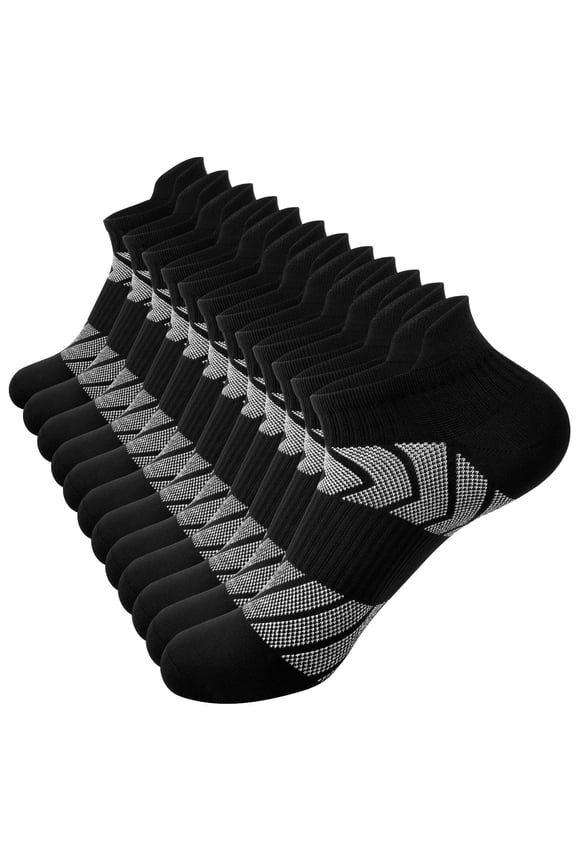 6 Pairs Women Ankle Socks with Arch Support Low Cut Running Athletic Socks for Women,Size 6-8