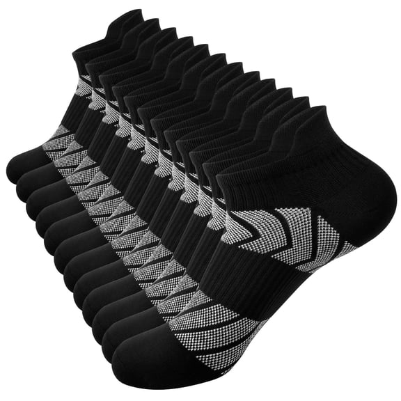 Smilooen 6 Pairs Women Ankle Socks with Arch Support Low Cut Running Athletic Socks for Women,Size 6-8