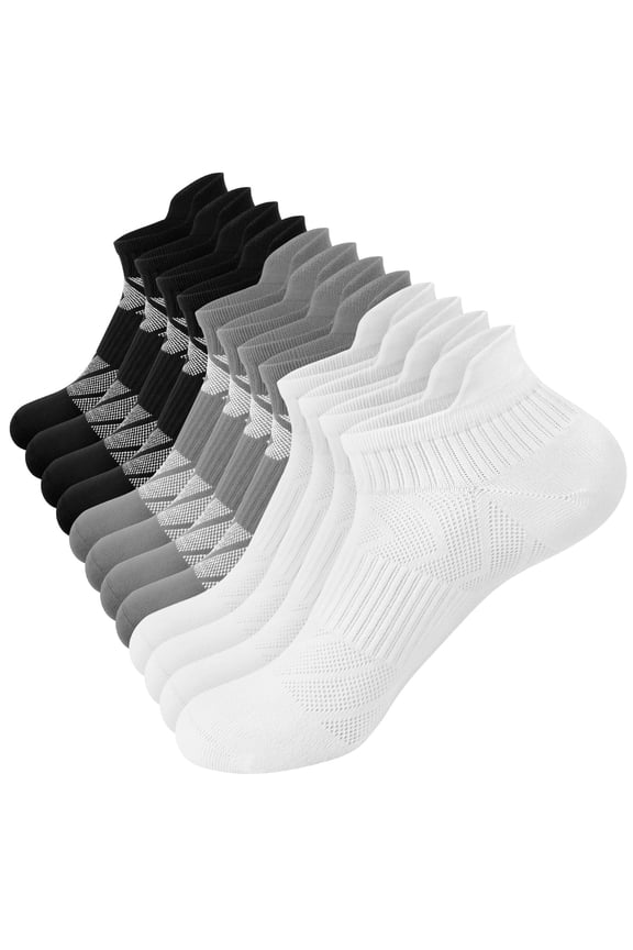 6 Pairs Women Ankle Socks with Arch Support Low Cut Running Athletic Socks for Women,Size 6-8