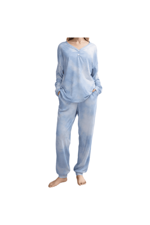2 Pieces Womens Pajamas Sets Comfy Printed Loungewear Sets Woman with Pockets ，Sizes S-2XL