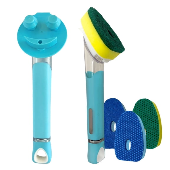 Smilyeez Dishwand Cleaning Kit with (1) Smiling Handle, (1) Smilyeez Dishwand, (4) Variety of Sponges and (1) Reusable Clip