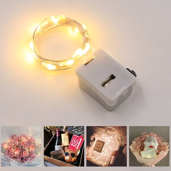 Sminiker 30pc LED Light Strings, Waterproof, Battery-Powered, Touch Control, Suitable for Indoor and Outdoor DIY Parties, Wedding Terraces, Gift Boxes, Christmas Decorations