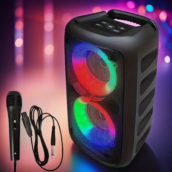Sminiker Adult Karaoke Machine - Portable Party Speaker Set with 1 Microphone and 3-meter Cable - Rechargeable - Loud - Suitable for Birthday Parties, Outdoor Activities, Dancing - Christmas Gift