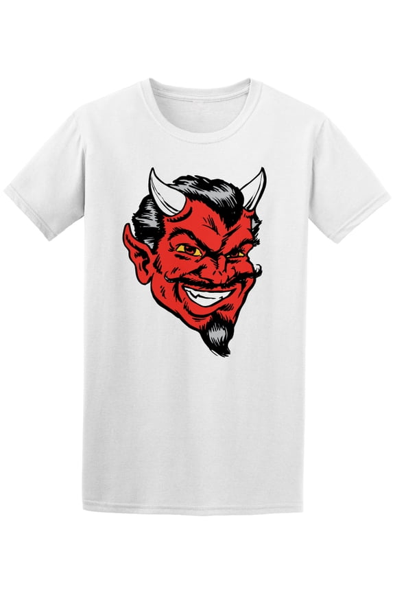 Smirk Devil Head Mascot T-Shirt Men -Image by Shutterstock, Male Small
