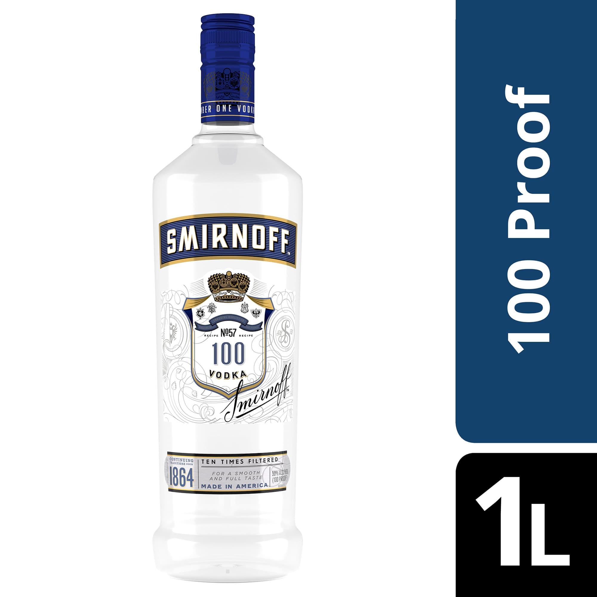 Smirnoff 100 Proof Vodka, 1 L, 50 ABV