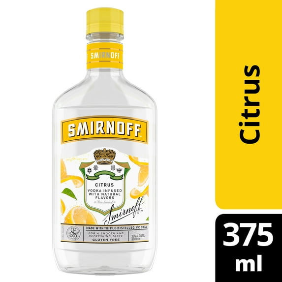 Smirnoff Citrus (Vodka Infused With Natural Flavors), 375 mL, 35% ABV