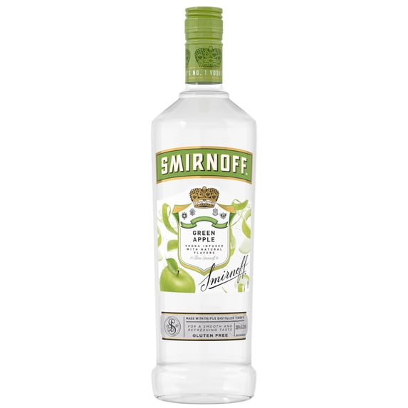 Smirnoff Green Apple (Vodka Infused With Natural Flavors), 1 L, 35% ABV