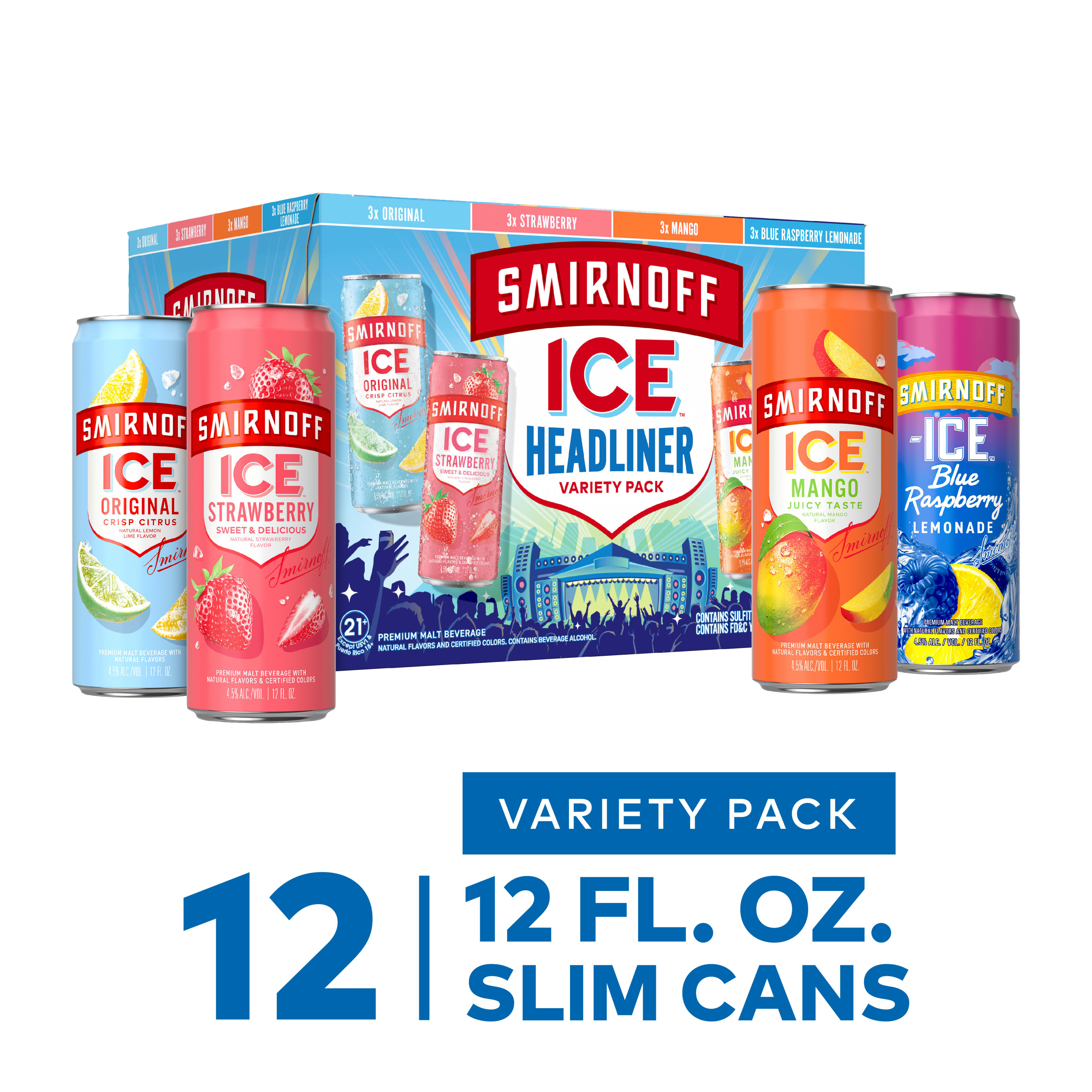 Smirnoff Ice Headliner Variety Pack, 12pk 12oz Cans, 4.5 ABV