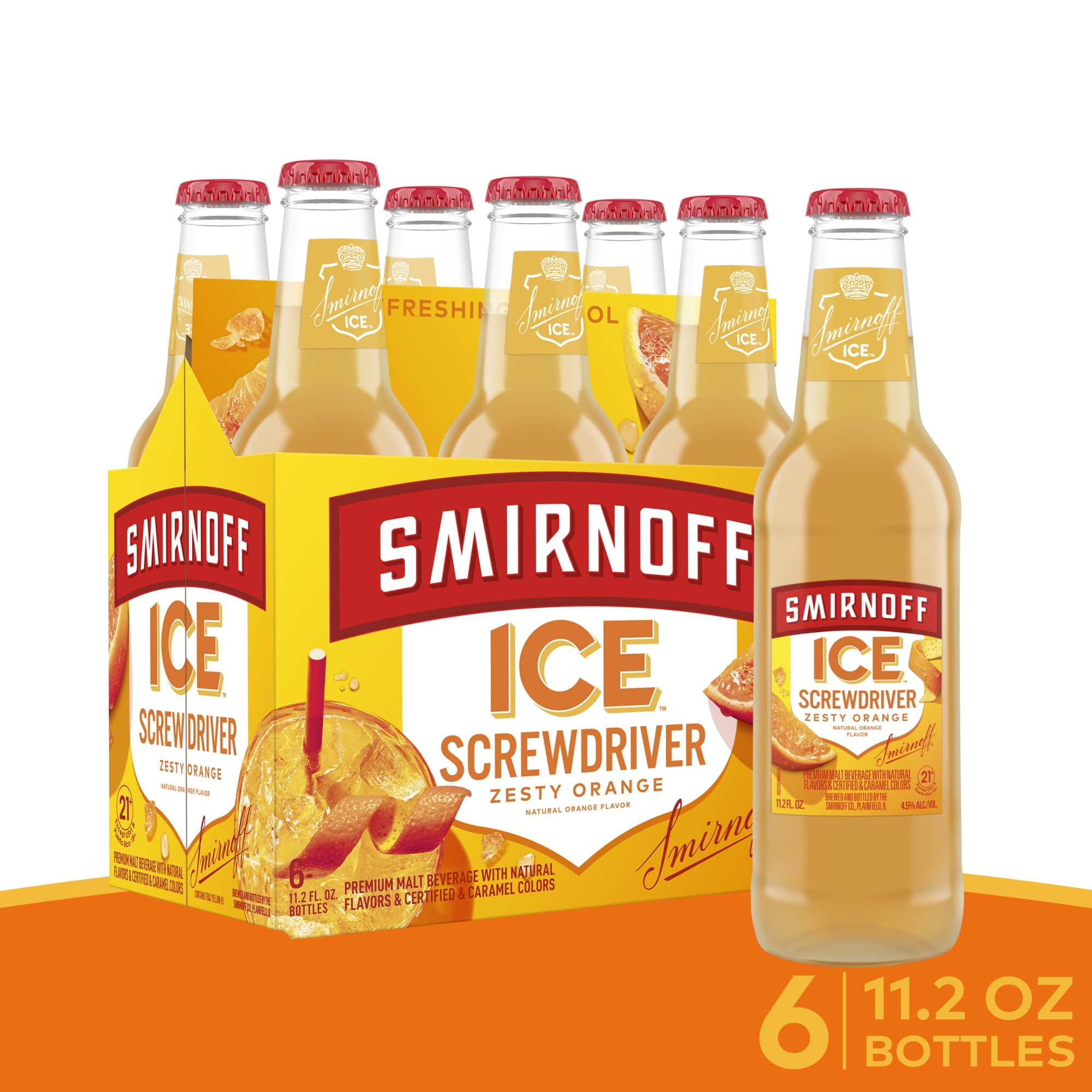 Smirnoff Ice Screwdriver, 11.2 fl oz, 6 Pack Bottles, 4.5 ABV