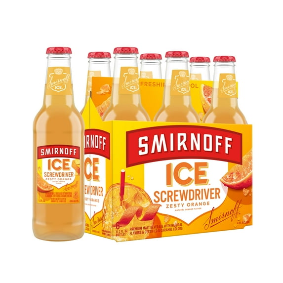 Smirnoff Ice Screwdriver, 6 Pack Bottles, 11.2 fl oz, 4.5% ABV