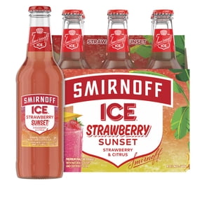 Smirnoff Ice Strawberry Sunset, 6 pack, 11.2 fl oz Bottles, 4.5% ABV