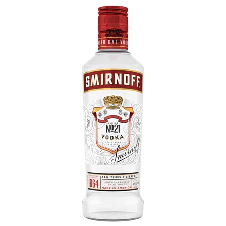 Smirnoff No. 21 80 Proof Vodka, 375 mL Glass Bottle, 40% ABV