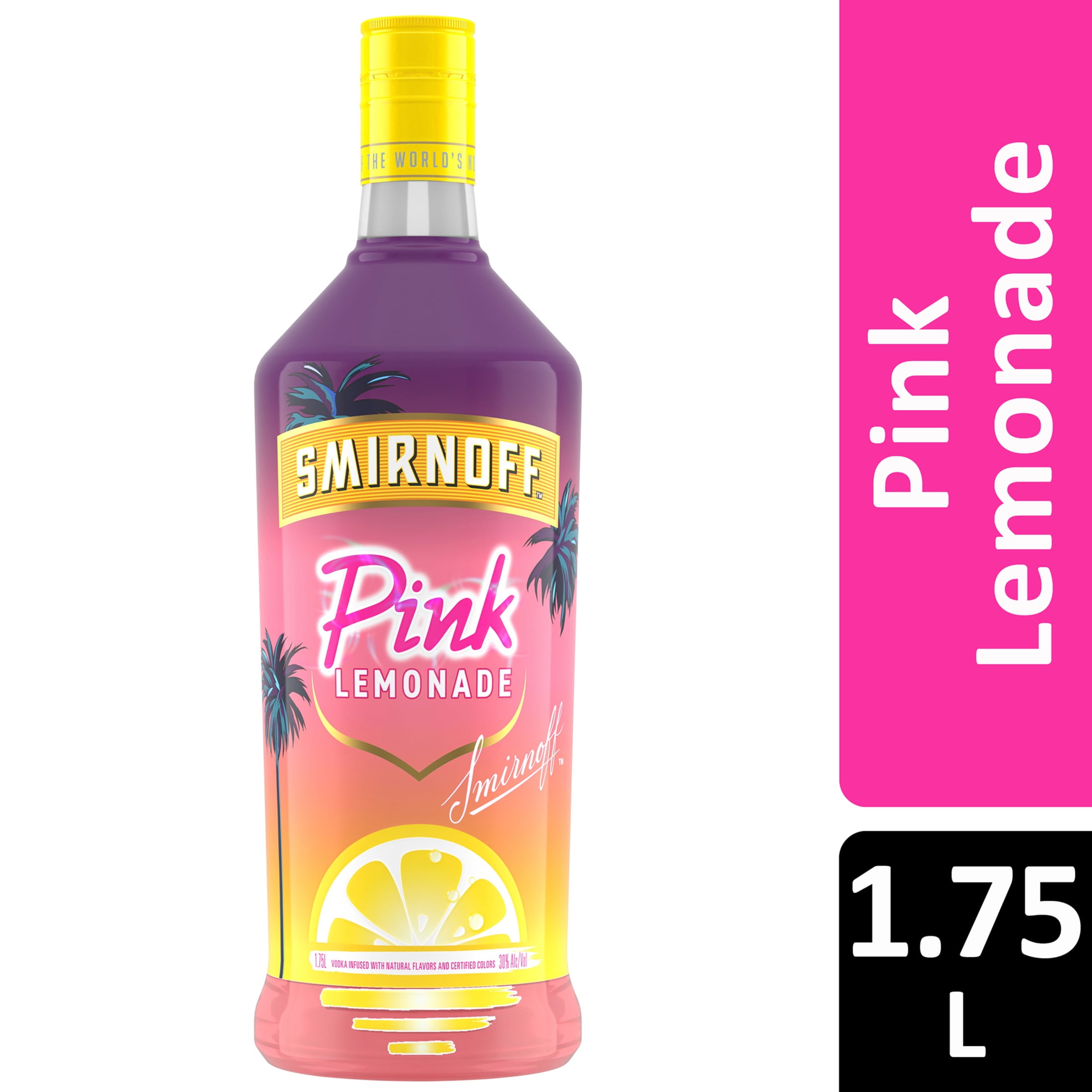 Smirnoff Pink Lemonade Vodka Infused With Natural Flavors, 1.75 L, 30% ABV