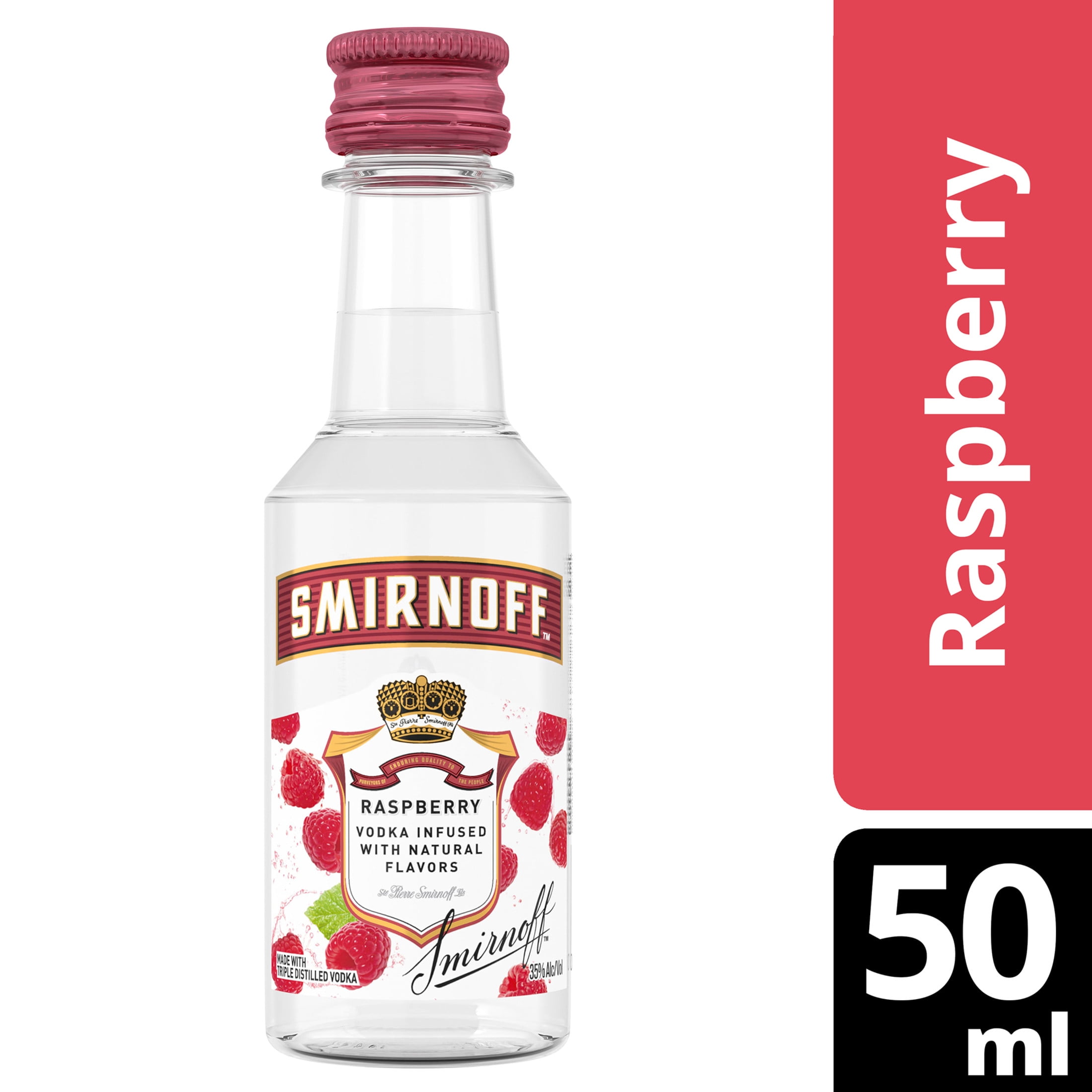 Smiroff Raspberry Smirnoff Raspberry (Vodka Infused With Natural Flavors), 50 mL, 35% ABV ...