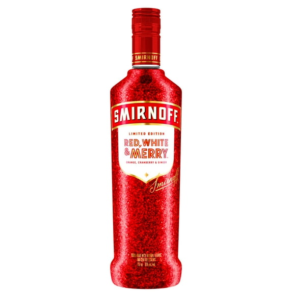 Smirnoff Red, White & Merry Orange, Cranberry & Ginger Holiday Season Limited Edition (Vodka Made With Natural Flavors And Certified Colors), 750mL, 30% ABV