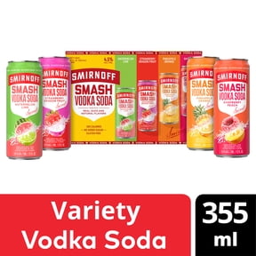 Smirnoff Smash Vodka Soda Variety, 12 fl oz Cans, 8 Pack, 4.5% ABV