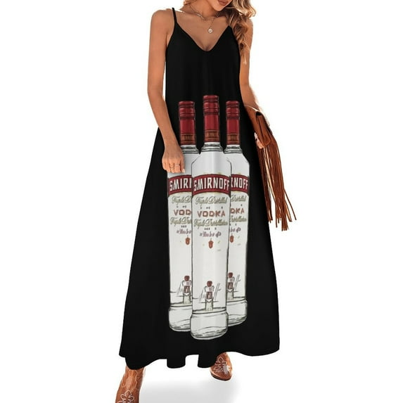 Smirnoff Vodka Alcohol Glass Bottle | Gift Sleeveless Dress dresses korean style summer dress womens023
