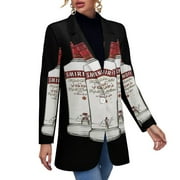 Smirnoff Vodka Alcohol Glass Bottle Woman Casual Loose Suits Summer Jacket Woman Oversize Daily Suits Tops