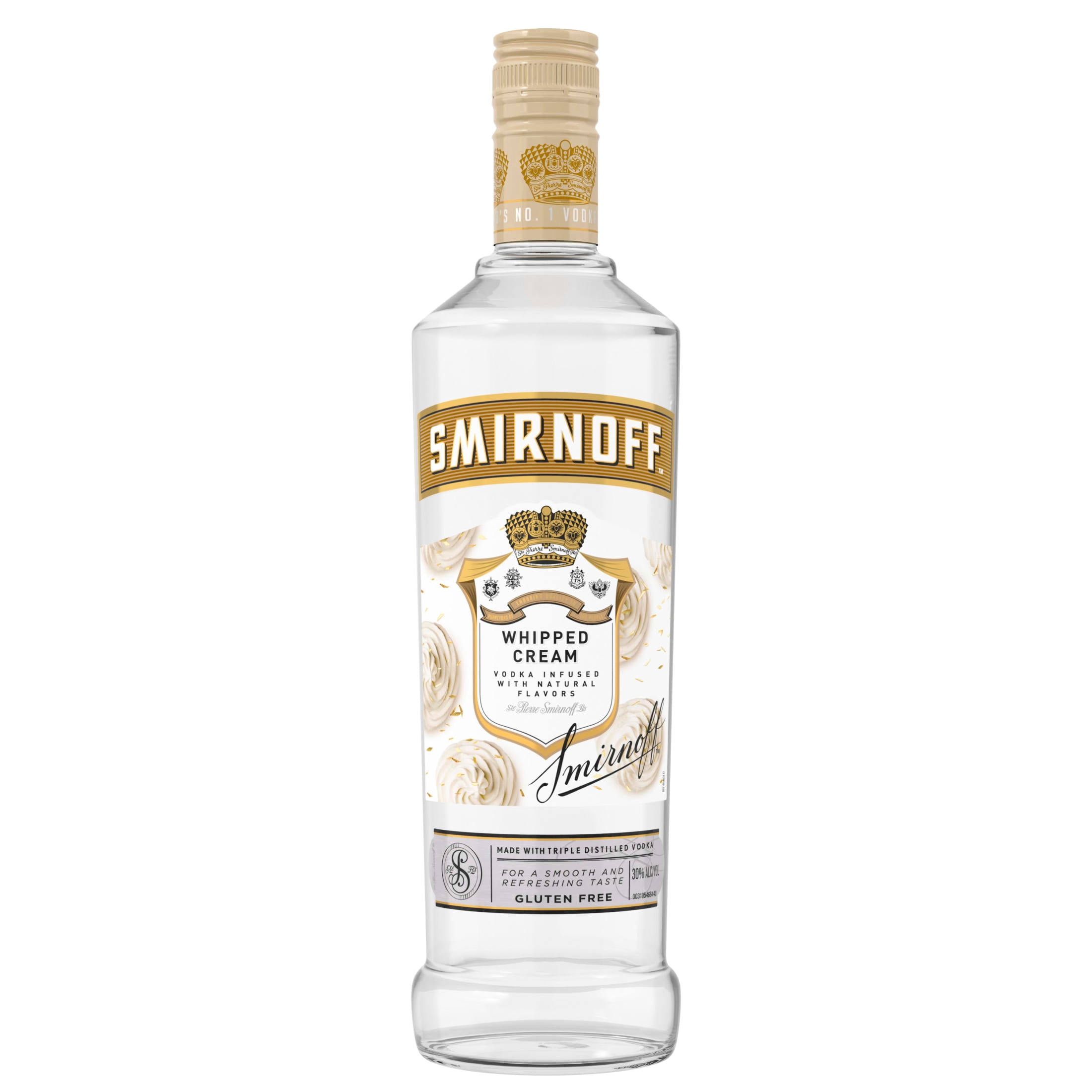 Smirnoff Whipped Cream (Vodka Infused With Natural Flavors), 750 mL, 30% ABV