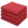thumbnail image 1 of Smiry 100% Cotton Waffle Weave Kitchen Dish Towels, Ultra Soft Absorbent Quick Drying Cleaning Towel, 13x28 Inches, 4-Pack, Brick Red, 1 of 7